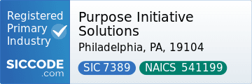 Purpose Initiative Solutions - SIC Code 7389 - NAICS Code 541199 - Profile at SICCODE.com
