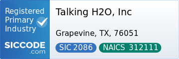 talking h2o, inc - sic code 2086 - naics code 312111 - profile at siccode.com